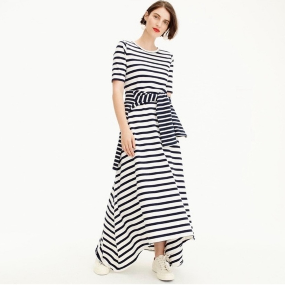 J. Crew sunset knit striped maxi dress women’s size small. Tailored hem.